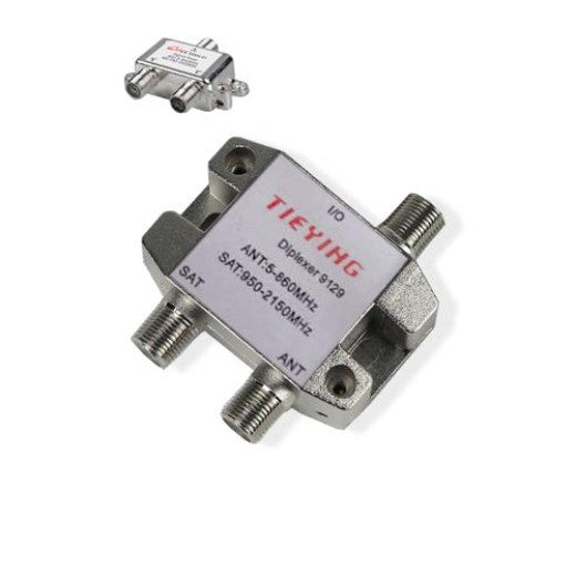 2 Way Port F Connector Diplexer TV Aerial & Satellite Signal Combiner Splitter